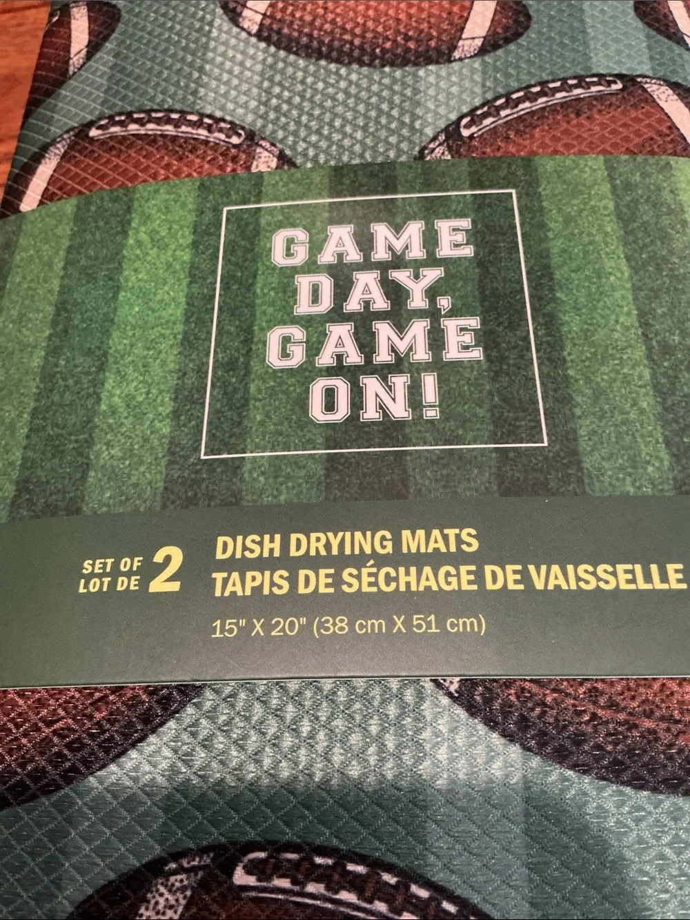 Football Dish Drying Mats - Set of 2